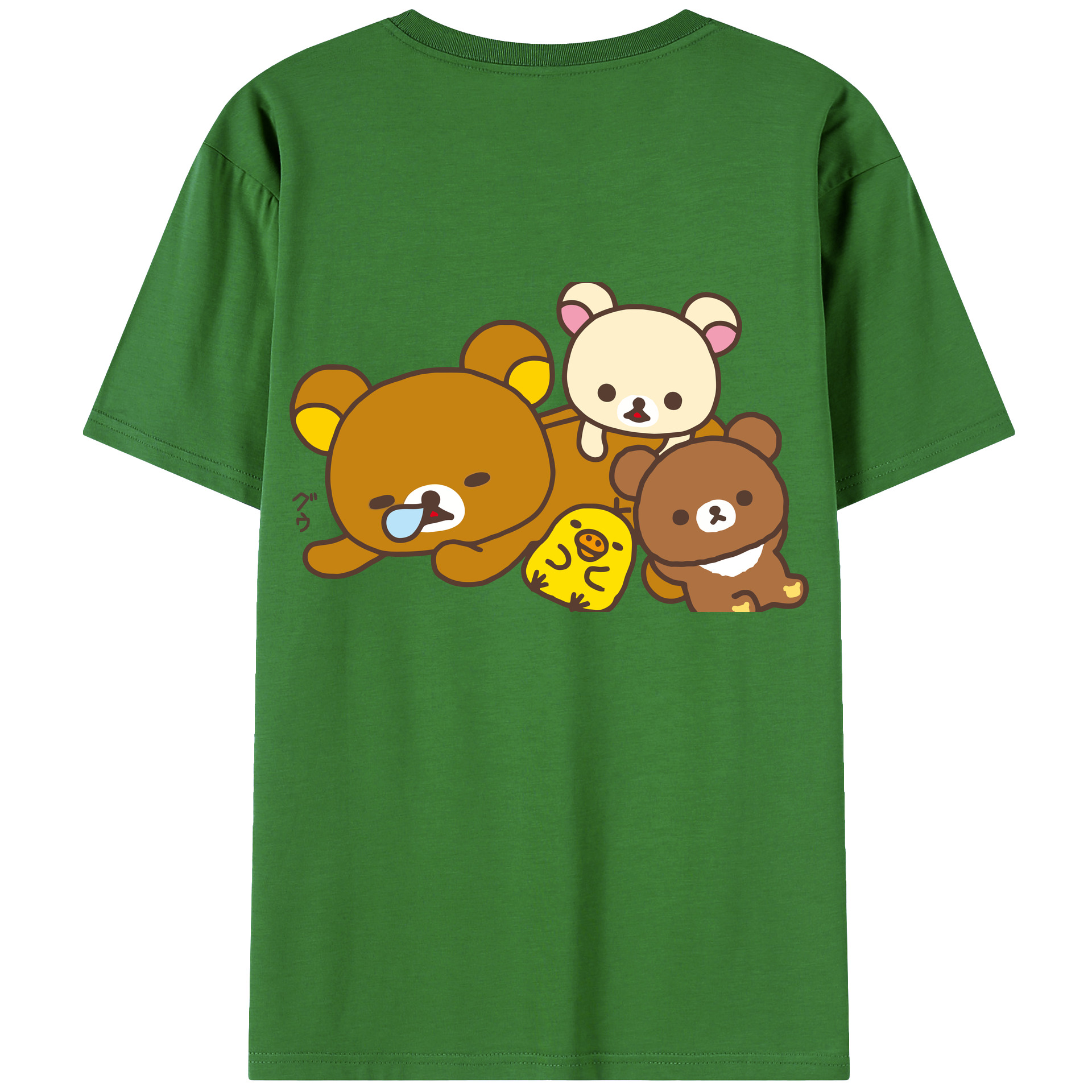 （画像用） リラックマ リラックマ キイロイトリ Rilakkuma Korilakkuma Kiiroitori レディース半袖Tシャツ(バックプリント)